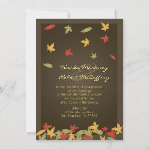 Falling Leaves Autumn Wedding Invitation