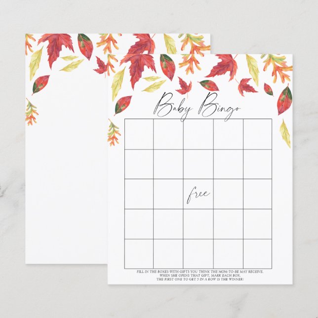 Falling leaves - Baby Bingo game (Front/Back)