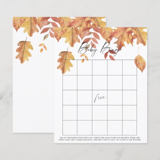 Falling leaves - Baby Bingo game (Front/Back)