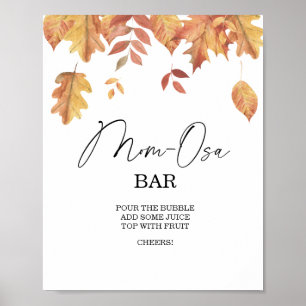Falling leaves baby shower Momosa bar Poster