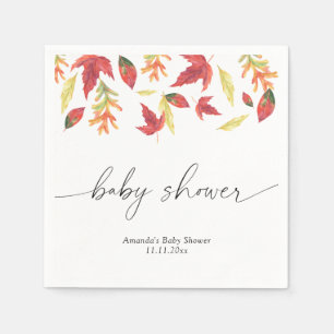 Falling leaves Baby Shower Napkin