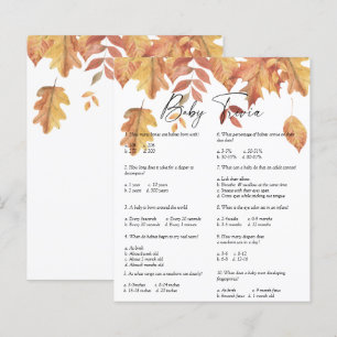 Falling leaves - Baby Trivia Baby Shower Game