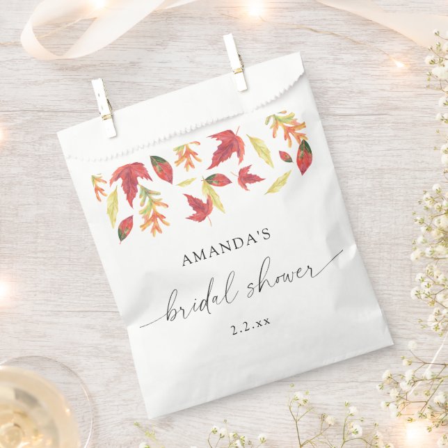 Falling leaves bridal shower favour bag (Clipped)