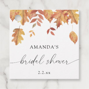 Falling leaves bridal shower Favour Tags