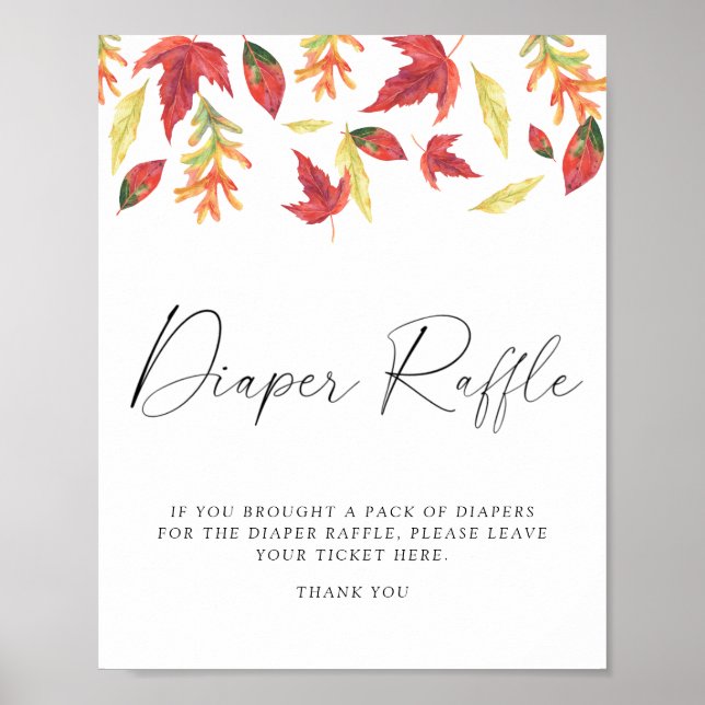 Falling leaves - diaper raffle poster (Front)