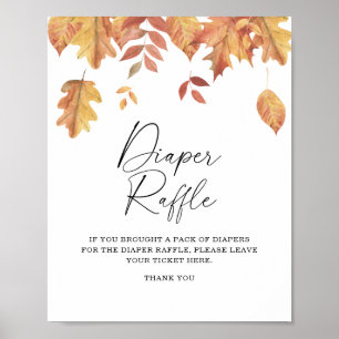 Falling leaves - diaper raffle poster