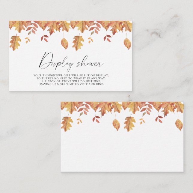 Falling leaves - Display shower Enclosure Card (Front/Back)