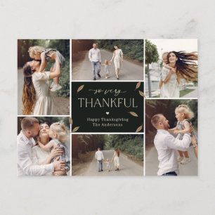 Falling Leaves Editable Colour Thanksgiving Collag Holiday Postcard