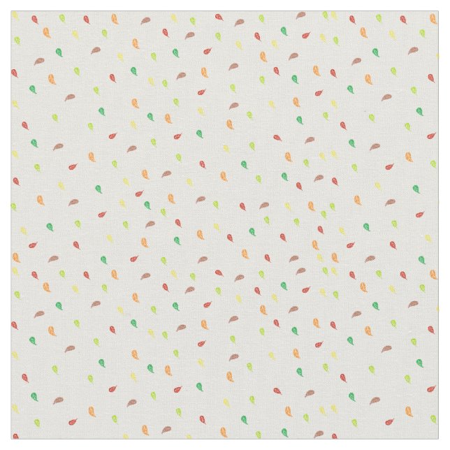 Falling Leaves Fabrics - White Fabric (Close Up)