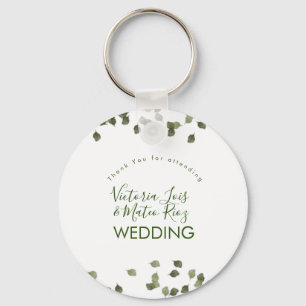 Falling Leaves Fall Autumn Greenery Thank You    Keychain