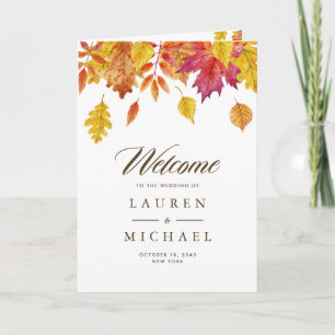 Falling Leaves Garland Autumn Wedding Booklet Program
