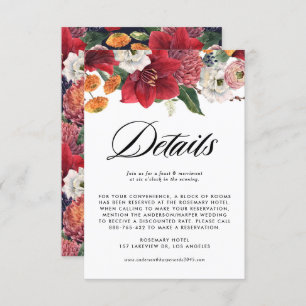 Falling Leaves Garland Autumn Wedding Details Enclosure Card