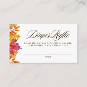 Falling Leaves Garland Baby Shower Diaper Raffle Enclosure Card