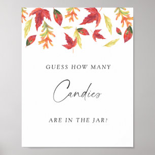 Falling leaves -guess how many candies Poster
