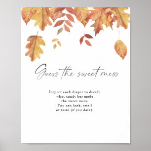 Falling leaves - guess the sweet mess poster