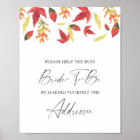 Falling leaves - help the busy bride Address
