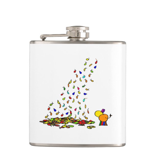 falling leaves hip flask (Front)