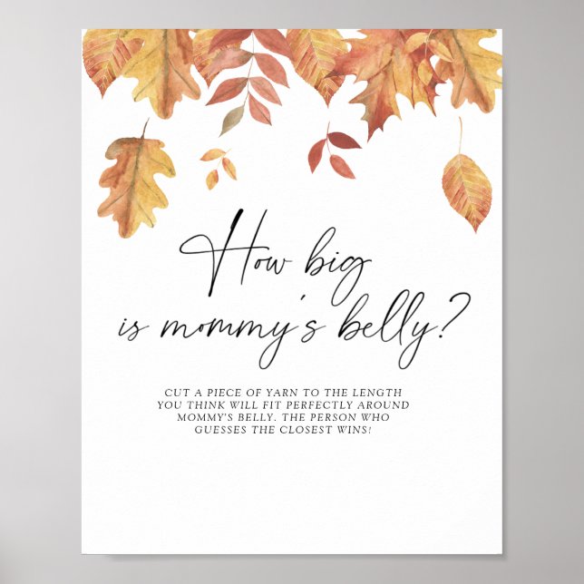 Falling leaves - how big is mommy's belly game  poster (Front)