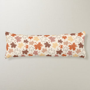 Falling leaves in natural earth autumn design body pillow