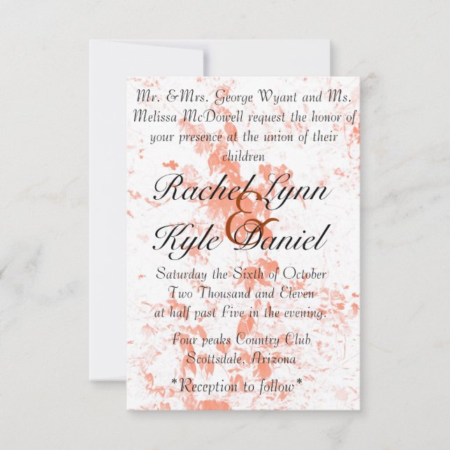Falling leaves invitation (Front)