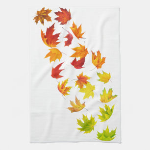 Falling leaves kitchen towel
