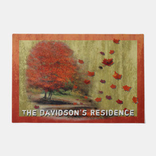 Falling Leaves Landscape Doormat
