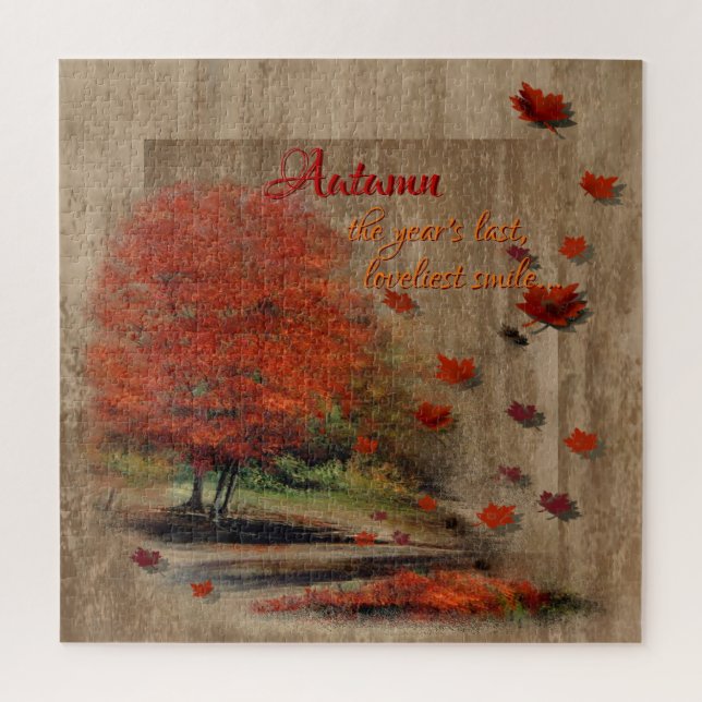 Falling Leaves Landscape Jigsaw Puzzle (Vertical)