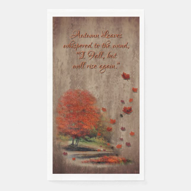 Falling Leaves Landscape Napkin (Front)