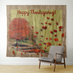 Falling Leaves Landscape Tapestry