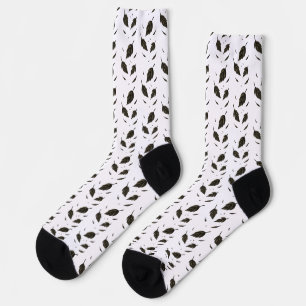 Falling Leaves – Minimalist Ink Nature on Socks