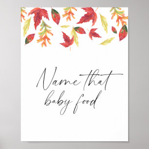 Falling leaves - name that baby food poster