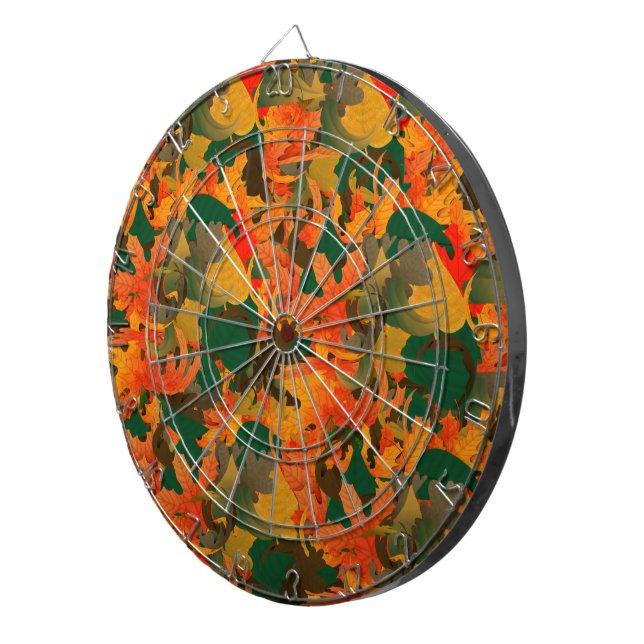 Falling Leaves Pattern for Autumn Dartboard (Front Right)