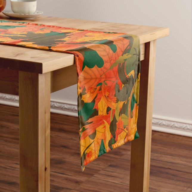 Falling Leaves Pattern for Autumn Long Table Runner (In Situ)