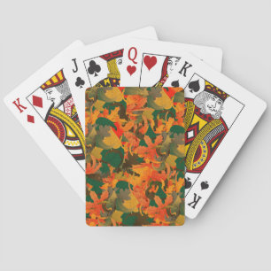 Falling Leaves Pattern for Autumn Playing Cards