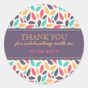 Falling Leaves Pattern Wedding Favour Stickers