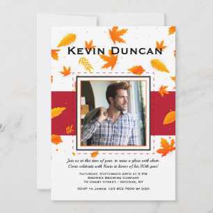 Falling Leaves Photo Invitation