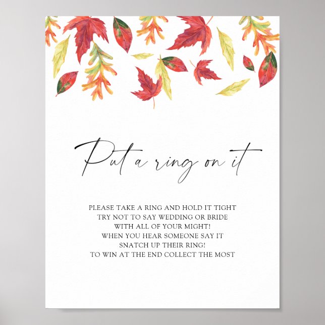 Falling leaves - put a ring on it game poster (Front)