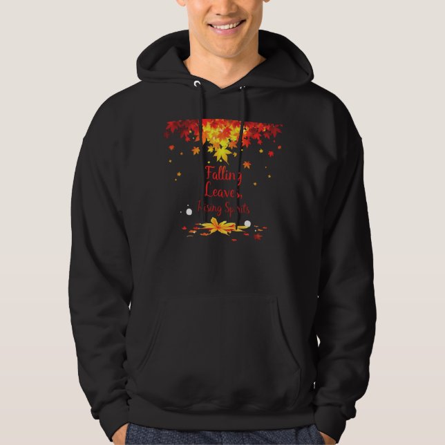 Falling Leaves Rising Spirits Colourful Autumn Hoodie (Front)