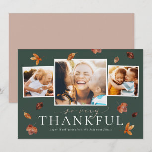 Falling Leaves Thanksgiving Photo Card