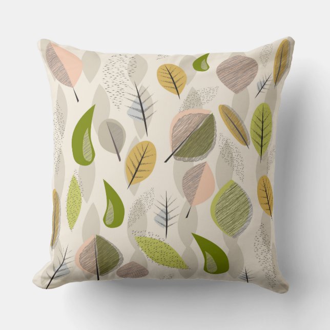 Falling Leaves Throw Pillow (Front)