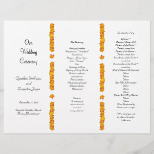 Falling Leaves Tri-Fold Divided Program Template