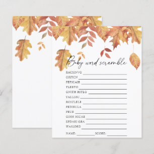 Falling leaves - Word scramble baby shower game