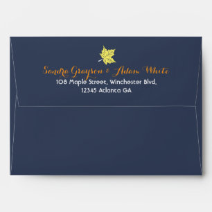 Falling Maple Leaves Envelope for Autumn Wedding