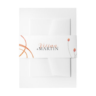 Falling Melody Poetic Wedding Invitation Belly Band