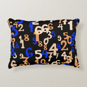 Falling numbers abstract background. Abstract back Accent Pillow