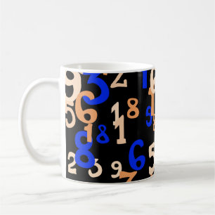 Falling numbers abstract background. Abstract back Coffee Mug