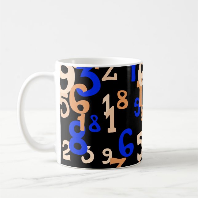 Falling numbers abstract background. Abstract back Coffee Mug (Left)