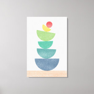 Falling orange abstract mid century canvas print