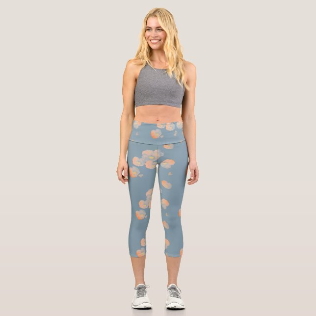 Falling Petals Capri Leggings (Front)