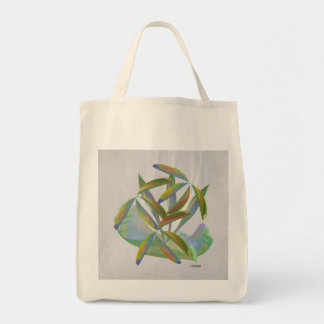 Falling petals in fog tote bag